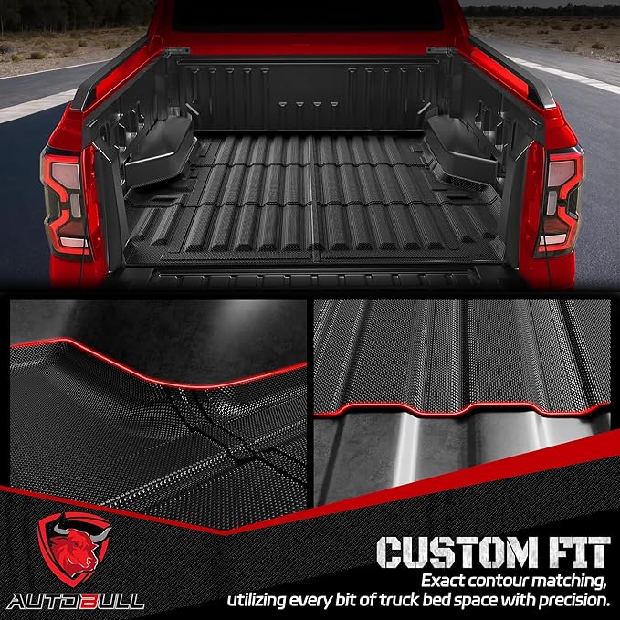 Truck Bed Mat Bed Liner Fit for Ford Ranger (5FT, 59.6" Bed) 2025 2024, Vehicle Truck Bed Liner Custom Fit All Weather Protection TPE Pickup Car Bed Mat