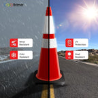 Brimar 28 Inch Traffic Cones, 8 Pack, Orange PVC Safety Cones with Black Base for Construction, Road Parking, MUTCD Approved Traffic Cones with 3M Reflective Bands, Structurally Stable Wearproof