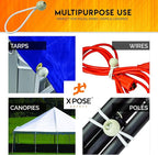 Xpose Safety Bungee Ball Cords 6" 100 Pack Heavy Duty White Stretch Rope with Ball Ties for Canopies, Tarps, Walls, Cable Organization