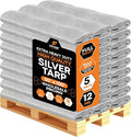 Heavy Duty Silver Poly Tarp 50' X 100' - Bulk Full Pallet (5 Pack) - Multipurpose Protective Cover - Durable, Weather Proof & Tear Resistant - 12 Mil Thick Polyethylene - by Xpose Safety