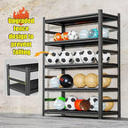 Storage Shelves, Garage Metal Shelving Unit, Adjustable, Double-Layer Column with Reinforced Ribs, Heavy-Duty, Capable of Bearing 600-3600 lbs (Black, 45''W*20''D*63''H, 5-Tier)