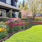 10 Panels No Dig Decorative Garden Fence - 32in H x 22.5ft L, Tall Heavy-Duty Square Tube Animal Barrier, Rustproof Metal Border Fencing for Yard, Outdoor Dog Playpen & Flower Beds