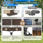 Heavy Duty Patio Furniture Covers Waterproof, 600D Outdoor Furniture Cover Waterproof for Sectional Sofa Couch, Outdoor Dining Table and Chair Set Covers 111''L x 74''W x 28''H, Brown