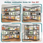 REIBII 78.4''W Wire Shelving Storage Shelves Unit Load 1500LBS,4 Tier Metal Shelving with Adjustable Metal Shelf Wire Rack for Pantry Shelves Commercial Shelving Kitchen Garage 78.4''Wx11.8''Dx59''H