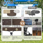 Heavy Duty Patio Furniture Covers Waterproof, 600D Round Outdoor Furniture Cover Waterproof for Sectional Sofa Couch, Outdoor Dining Table and Chair Set Covers 54"DIA x 28"H, Brown