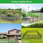 Decorative Garden Fence with Gate, 32 in(H) x 87 ft(L) Rustproof Metal Fence Panels No Dig Fence with Full Panel Gate, Dog Fence Outdoor for Yard, Animal Barrier Garden Fencing for Yard
