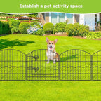 Decorative Garden Fence 12 Panels 24ft (L)×24in (H) Metal Garden Fences with 11 Panels + 1 Gate, No Dig Animal Barrier Fencing Rustproof Wire Border Temporary Dog Fence for Patio Outdoor Yard Lawn
