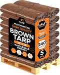 Multipurpose Protective Cover Brown Poly Tarp 12' x 716- Bulk Half Pallet (240 Pack) Durable, Water Resistant, Weather Resistant - 5 Mil Thick Polyethylene - by Xpose Safety