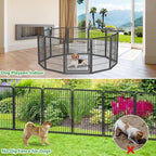 Decorative Garden Fence with Extra Wide Gate Garden Fencing for Yard, 32 in(H) x 22 ft(L) Metal Flower Bed Fencing Temporary Fence for Dogs Outside Dog Fencing for Garden Beds