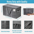 VENO 4 Pack Moving Bags and Large Christmas Storage Bins with lids. Alternative to Moving Boxes, Packing Supplies for College. Extra Large Heavy Duty Totes for Packaging (Dark Gray, 4 Pack)