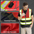 BeautyWill Custom Logo Safety Vest Class2 High Visibility Reflective Vest Breathable Construction Vest
