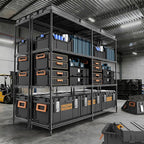 4 Tiers Storage Shelves Load 1200LBS, Metal Shelving Wire Metal Shelving Unit Shelves for Storage Adjustable Garage Shelving for Pantry Kitchen Garage Black 15.8" D x 33.5" W x 59.5" H