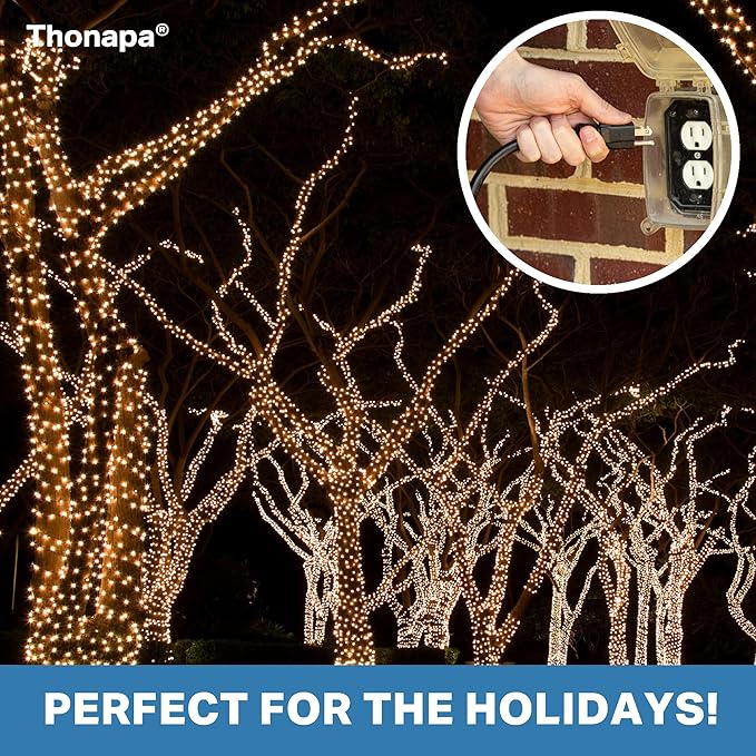 13 Amp Outdoor Extension Cord 50 ft, 2 Pack, 16/3 SJTW 50 Foot Black Extension Cord 3 Prong Multi Pack, Weatherproof ExteriorPower Cable for Outdoor Lights, Landscaping, Lawn, UL Certified