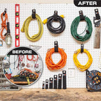 Iron Forge Cable Extension Cord Wrap Organizer, 12 Piece Multi-Pack - 3 Pieces of Small, Medium, Large, and XL Hook and Loop Hanger Wraps Up to 50 lbs