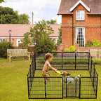 36 in(H) Garden Fence, Wide Gate Low Threshold, 10 Panels Total 22.1 Ft(L) Heavy Duty Iron Animal Barrier Fence for Yard,Suitable for Indoor Or Outdoor Dog Fencing,Garden Border Fence