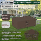 Heavy Duty Patio Furniture Covers Waterproof, 600D Outdoor Furniture Cover Waterproof for Sectional Sofa Couch, Outdoor Dining Table and Chair Set Covers 42''L x 24''W x 18''H, Brown
