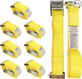 US Cargo Control E-Track Cam Buckle Straps (8-Pack), 2 Inch x 12 Foot E Track Straps with Cam Buckle and Spring E-Fittings, 2,500 LBS Break Strength, Easy-to-Use Tiedowns in Vans and Trailers