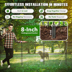 WESLEY'S CORNER Tall Fence Panels - 32”H x 29”L, No Dig Metal Dog Fence, Heavy Duty Garden Border & Animal Barrier, Rustproof, Decorative Fencing for Backyards, Frontyards, Outdoors and Edging
