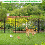No Dig Decorative Garden Fence with Gate Rustproof Metal Fence Panels, 40in(H) x 53Ft(L) Garden Fencing for Yard 20 Panels Animal Barrier Fence for Dogs, Rabbit, Patio