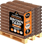 Multipurpose Protective Cover Brown Poly Tarp 20' x 40' - Bulk Full Pallet (108 Pack) Durable, Water Resistant, Weather Resistant - 5 Mil Thick Polyethylene - by Xpose Safety
