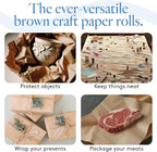 Woodpeckers Brown Kraft Paper Roll 30 inch Wide, 1200 inch Long, 1 Roll, Jumbo Roll for Eco Friendly Christmas Gift Wrapping Paper and Packing Paper