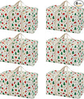 VENO 6 Pack Moving Bags and Large Christmas Storage Bins with lids. Alternative to Moving Boxes, Packing Supplies for College. Extra Large Heavy Duty Totes for Packaging (Jingle Mix, 6 Pack)