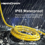 HUANCHAIN 50 ft 12/3 Gauge Heavy Duty Outdoor Extension Cord Waterproof with Lighted, Flexible Cold Weather 3 Prong Electric Cord Outside, 15A 1875W 125V 12AWG SJTW, Yellow, ETL Listed