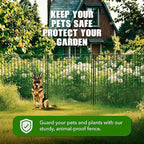WESLEY'S CORNER Tall Fence Panels - 32”H x 29”L, No Dig Metal Dog Fence, Heavy Duty, Garden Border & Animal Barrier, Rustproof, Decorative Fencing for Backyards, Frontyards, Outdoors and Edging