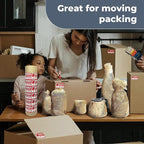 Bubble Wrap Substitute - Honeycomb Packing Paper 15''x400', Cushioning Wrap Moving, Shipping, Packing for Glassware, Plates, Cups with 36 Fragile Sticker Labels