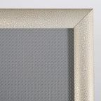 M&T Displays Curved Menu Board, 8.5x11 Inch Pedestal Sign Holder with 8.5x11 Inch Brochure Holder White Pearlic Floor Standing Aluminum Front Loading Easy Open Poster Message Advertisement Post
