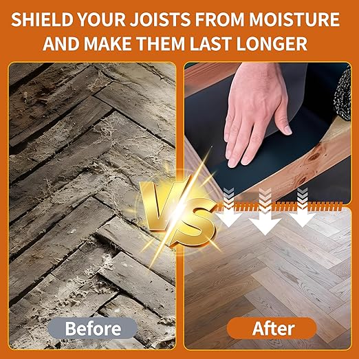 Joist Tape 3" x 50', 2pack Self-Adhesive Deck Joist Flashing Tape for Hardwood, Thermal Wood, PVC, Pressure Treated, and Composite Decking