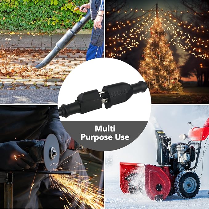 BN-LINK 10ft Outdoor Extension Cord, 12/3 SJTW Heavy Duty Power Cord, 3-Prong Grounded Plug, Weather Resistant, 15A, 1875W, Black, for Lawn, Garden, Appliances, ETL Listed