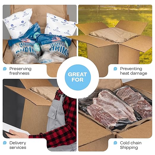 Insulated Thermal Shipping Box 16"x16"x16" with 2 Gel Ice Packs, Pack of 1 - USA-Made Cold Food Shipping Box with Absorb Condensation Thermal-Paper Liner - Frozen Food Shipping Kit by IDL Packaging