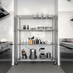 Seville Classics UltraDurable Heavy Duty NSF Solid Steel Wire Rack Storage Unit, Organizer for Garage, Warehouse, Office, Restaurant, Classroom, Kitchen, Steel, 4-Tier Shelving, 60" W x 24" D