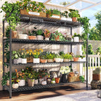 REIBII 60" W ×24" D×65.3" H, 4 Tier Wire Shelving 2878LBS Heavy Duty Steel Storage Rack Shelving Adjustable Shelves for Warehouses, Garages, Kitchens, and Commercial Spaces/Premium Wheels 2 Pack
