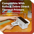 Aegis Adhesives - 4” X 1.5” Direct Thermal Labels for Printing Barcodes, Address, Perforated & Compatible with Rollo, Zebra, & Other Desktop Label Printers (10 Rolls, 900/Roll)
