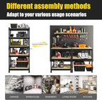 PrimeZone Storage Shelves 5 Packs 5 Tier Adjustable Garage Storage Shelving, Heavy Duty Metal Storage Utility Rack Shelf Unit for Warehouse Pantry Closet Kitchen, 28" x 12" x 59", Black