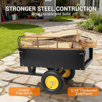GAOMON 500LB Heavy Duty Tow Behind ATV Trailer Steel Dump Cart - 10-Cubic Feet Capacity - Garden Utility Trailer - Trailers with Removable Tailgate for Riding Lawn Mower Tractor