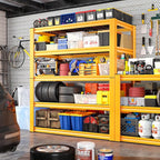 REIBII Garage Shelving Load 3000LBS, 5-Tier Storage Shelves, Adjustable Heavy Duty Metal Shelving Unit for Pantry, Basement, Warehouse, 72" H x 36" W x 16" D, 2PC