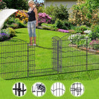 Decorative Garden Fence 6 Panels 13.4 ft (L)×32in (H) Metal Garden Fences with 5 Panels + 1 Gate, No Dig Animal Barrier Fencing Rustproof Wire Border Temporary Dog Fence for Patio Yard Lawn Outdoor