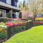10 Panels No Dig Garden Fence - 24in H x 22.5ft L, Reinforced Square Tube Rustproof Metal Animal Barrier for Dogs & Rabbits, Outdoor Decorative Border Fencing for Yards & Gardens