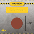 Mighty Line 3.75" Solid Dot Shaped Floor Marking Tape for Safety, Caution, Warning, Heavy-Duty, Peel and Stick, Adhesive Circle Spots, Industrial Quality, Brown, Pack of 100