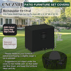 Heavy Duty Patio Furniture Covers Waterproof, 600D Outdoor Furniture Cover Waterproof for Sectional Sofa Couch, Outdoor Dining Table and Chair Set Covers 48''L x 24''W x 35''H, Black