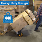Mount-It! Folding Dolly, Aluminum Trolley, Industrial Grade Heavy Duty 440 Lb Capacity Hand Truck with Durable Rubber Wheels, Ergonomic Telescoping Handle for Indoor Outdoor, Foldable & Moving Dolly