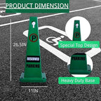 BESEA 8 Pack No Parking Cone Green Caution 4 Sided No Parking Cone Reserved Parking