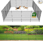 5 Panels No Dig Garden Fence Animal Barrier, 34in(H) × 11.25ft(L) Decorative Metal Outdoor Dog Fence, Rustproof Pet Fencing for Yard, Patio, Flower Bed -Temporary Fencing| Easy to Install
