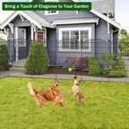 No Dig Decorative Garden Fence 8 Panels, 48 in (H) x 20.8 ft (L), Dog Fence Outdoor for Yard, Rustproof Metal Animal Barrier Ground Stakes Fencing for Garden, Patio, Flower Bed