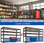 3500LBS Garage Shelving 60" W Metal Shelving 72" H Storage Shelves Heavy Duty 5 Tier Adjustable Shelving Unit for Storage Rack Pantry Shelf Commercial,60" W x 18" D x 72" H,2PC