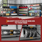 68" Wide Industrial Storage Shelves, 8000LBS Garage Shelving Heavy Duty, Standing Shelf Units, 4 Tier Metal Adjustable Storage Shelving Rack for Shop Warehouse Basement, 68'' W x 24''D x 63.5'' H