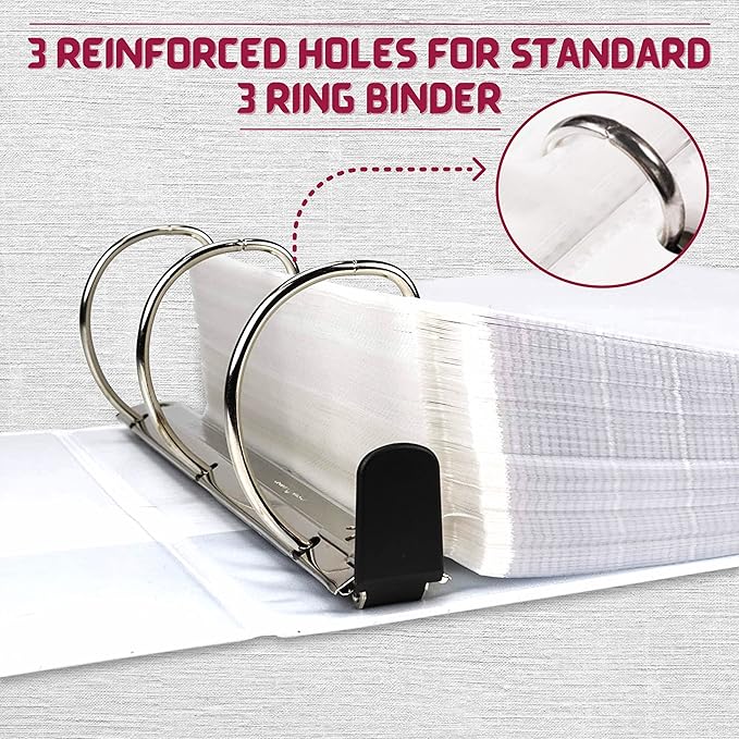 Sheet Protectors, 100 Count Clear Page Protectors for 3 Ring Binder, Top Loading Plastic Sleeves 8.5 x 11 inch